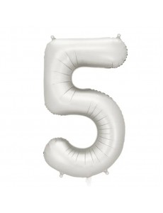 Balão Número 5 Prateado Mate